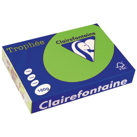 Clairefontaine Trophée Intens, gekleurd papier, A4, 160 g, 250 vel, grasgroen