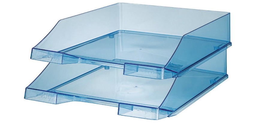 Han bac à courrier C4, bleu transparent