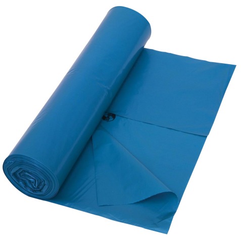 Sac poubelle 45 microns, ft 80 x 100 cm, 120 litres, bleu, rouleau de 25 pièces