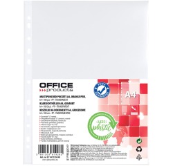OFFICE products pochette perforée, A4, 30 microns, grainée, paquet de 100 pièces