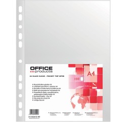 OFFICE products pochette perforée, A4, 50 microns, lisse, paquet de 100 pièces