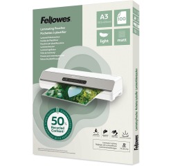 Fellowes pochette à plastifier 50 % recyclée, mate, ft A3, paquet de 100 pièces
