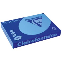 Clairefontaine Trophée Intens, papier couleur, A3, 160 g, 250 feuilles, bleu royal