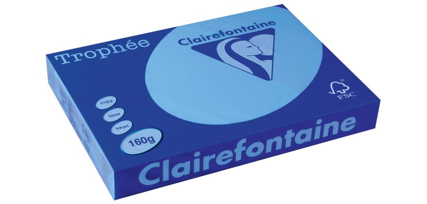 Clairefontaine Trophée Intens, colored paper, A3, 160 g, 250 sheets, royal blue