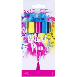 Talens Ecoline Brush pen, étui de 5 pièces, assorti