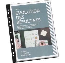 Viquel protège-documents avec perforation 11 trous, ft A4, 20 pochettes