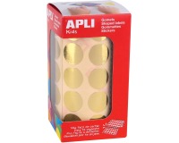 Apli Kids stickers op rol, cirkel diameter 20 mm, 1770 stuks, metallic goud