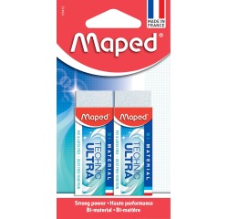 Maped gomme Technic Ultra Classic, blanc, blister de 2 pièces
