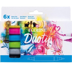 Stylo Duotip Talens Ecoline set de base 6 couleurs