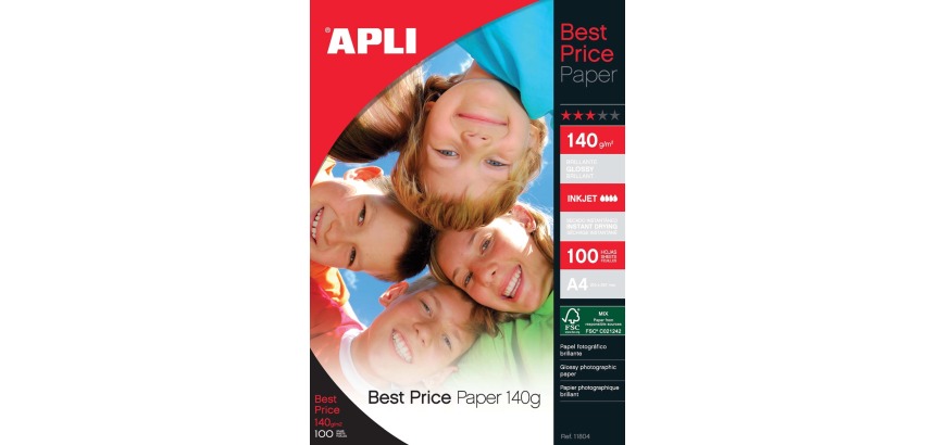 Apli papier photo Best Price ft A4, 140 g, paquet de 100 feuilles