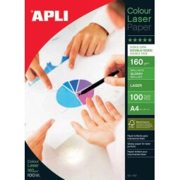 Apli fotopapier Colour Laser ft A4, 160 g, pak van 100 vel