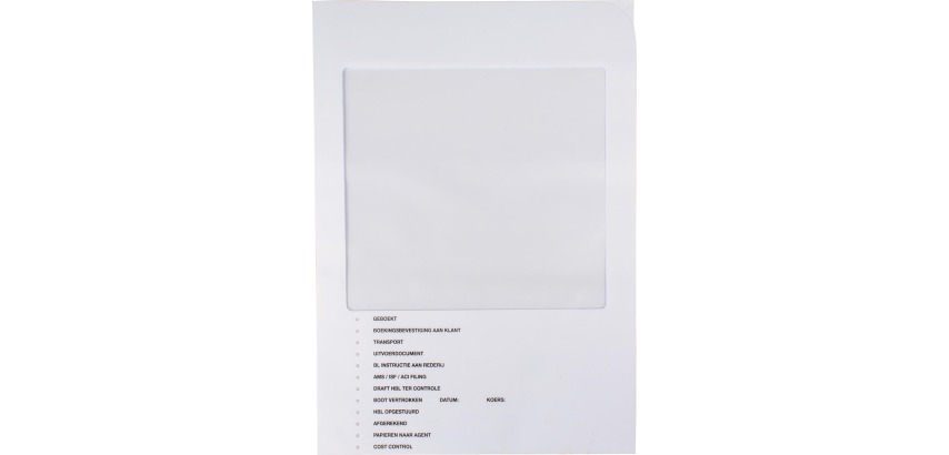 Customs pouch, white, pack of 100 pieces