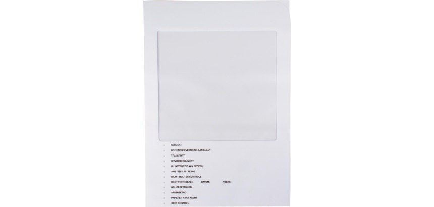 Customs pouch, white, pack of 100 pieces