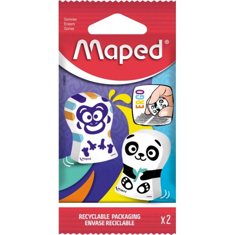 Maped gum Ergo Fun, blister met 2 stuks
