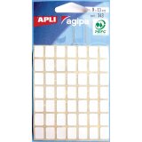 Agipa étiquettes blanches en pochette ft 9 x 13 mm (l x h), 343 pièces, 49 par feuille