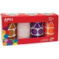 Apli Kids gommettes XL, 4 rouleaux, formes et couleurs assorties (brun, rose, violet et orange)