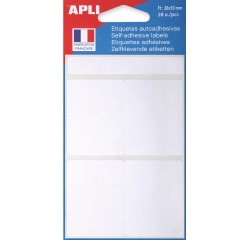 Agipa witte etiketten in etui ft 38 x 50 mm (b x h), 28 stuks, 4 per blad
