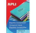 Apli Transparente Etiketten ft 210 x 297 mm (B x H), 100 Stück, 1 pro Blatt, Packung mit 100 Blatt