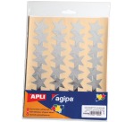 Agipa gommettes métalliques, pochette de 128 pièces, or et argent, étoile 35 mm