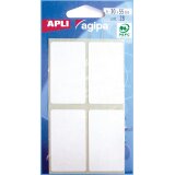 Agipa étiquettes blanches en pochette ft 30 x 55 mm (l x h), 28 pièces, 4 par feuille