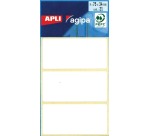 Agipa étiquettes blanches en pochette ft 34 x 75 mm (l x h), 21 pièces, 3 par feuille