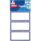 Agipa schooletiketten ft 75 x 34 mm (b x h), 24 etiketten per etui, blauwe rand