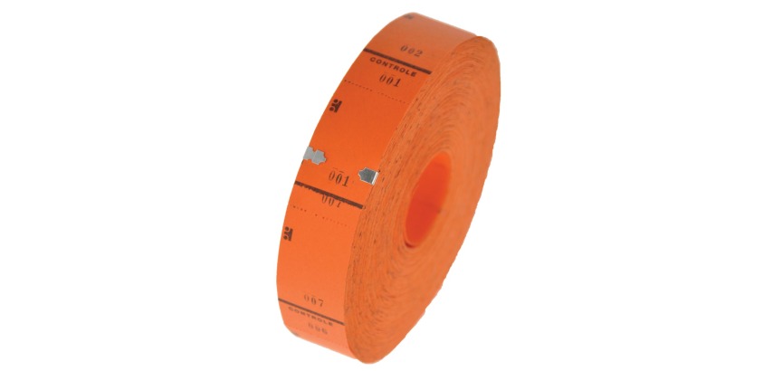 Rollen von Tickets, 1000 Tickets, orangefarben