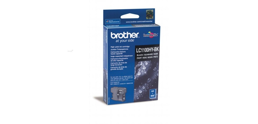 Brother ink cartridge, 900 pages, OEM LC-1100HYBK, black