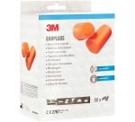 3M earplugs 1100, sound insulation up to 37 dB, blister pack of 50 pieces