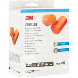 3M oordoppen 1100, geluidsdemping to 37 dB, kartonnen blister van 50 stuks