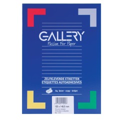 Gallery witte etiketten ft 105 x 148,5 mm (b x h), rechte hoeken, doos van 400 etiketten