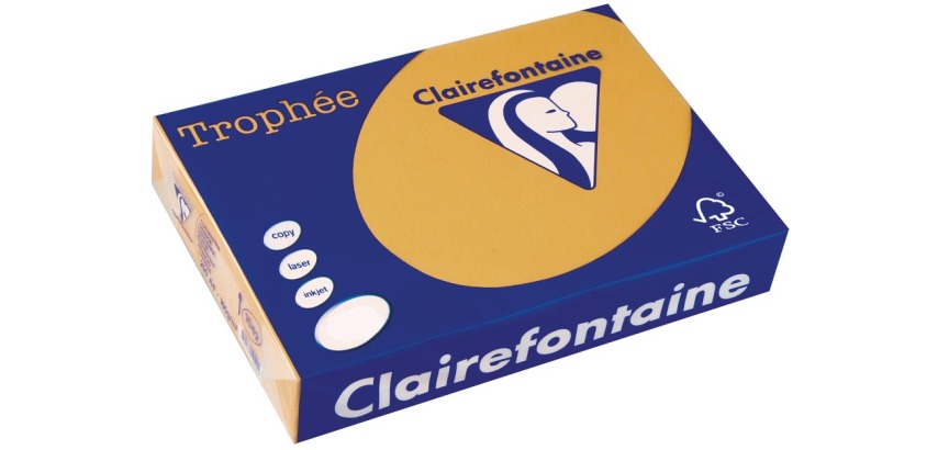 Clairefontaine Trophée Pastel, papier couleur, A4, 160 g, 250 feuilles, caramel