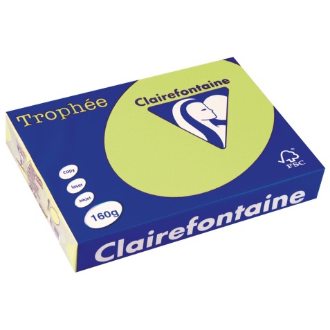 Clairefontaine Trophée Pastel, gekleurd papier, A4, 160 g, 250 vel, golfgroen