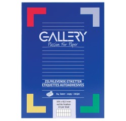 Gallery witte etiketten ft 105 x 42,3 mm (b x h), rechte hoeken, doos van 1.400 etiketten