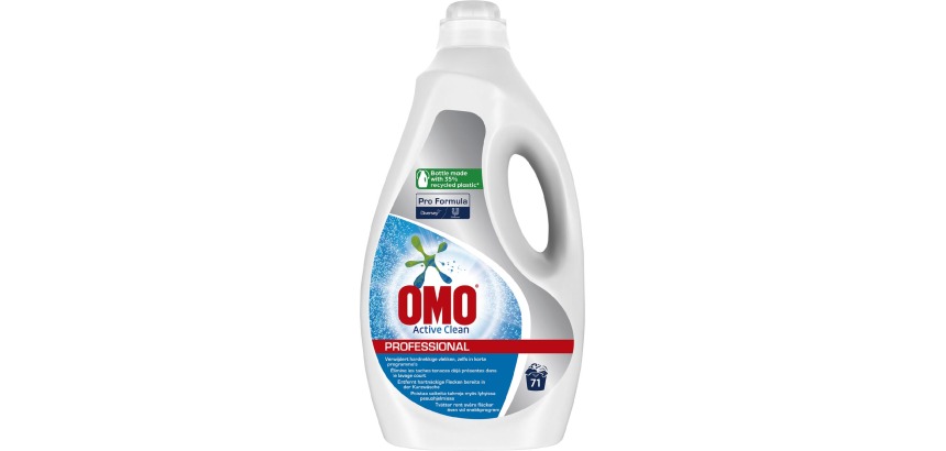 Omo Professional Pro Formula Active Clean lessive liquide, bouteille de 5 litres, 71 doses