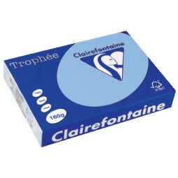 Clairefontaine Trophée Pastel, gekleurd papier, A4, 160 g, 250 vel, helblauw