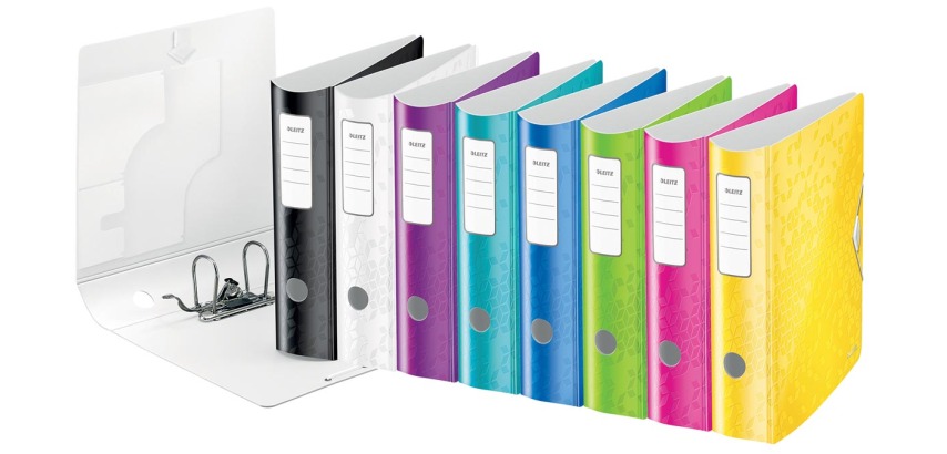 Lever arch file coated Active Wow A4 maxi - 8 cm spine assorted colors