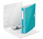 Leitz WOW Active Ordner mit Hebelmechanik, Rückenbreite 6,5 cm, Gletscherblau