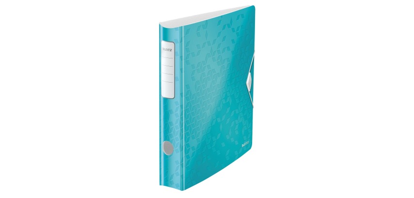 Leitz WOW Active Ordner mit Hebelmechanik, Rückenbreite 6,5 cm, Gletscherblau