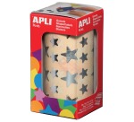 Apli Kids gommettes sur rouleau, étoile, 2360 pièces, argent métallique