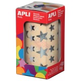 Apli Kids stickers op rol, ster, 2360 stuks, metallic zilver