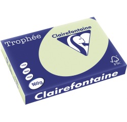 Clairefontaine Trophée Pastel, papier couleur, A3, 160 g, 250 feuilles, vert golf