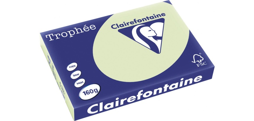 Clairefontaine Trophée Pastel, gekleurd papier, A3, 160 g, 250 vel, golfgroen