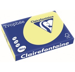 Clairefontaine Trophée Pastel, gekleurd papier, A3, 160 g, 250 vel, citroengeel
