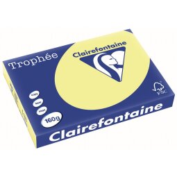 Clairefontaine Trophée Pastel, gekleurd papier, A3, 160 g, 250 vel, citroengeel