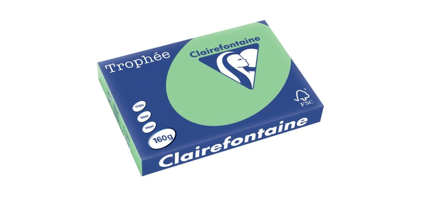 Clairefontaine Trophée Pastel, gekleurd papier, A3, 160 g, 250 vel, natuurgroen