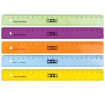 M+R ruler, plastic, assorted colors, 20 cm