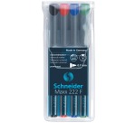 Schneider permanent marker Maxx 222, etui de 4 pièces en couleurs assorties