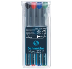 Schneider permanent marker Maxx 222, etui de 4 pièces en couleurs assorties