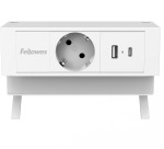 Fellowes douille Power Desk, 1 prise + 1 x USB-A + 1 x USB-C, blanc, pour les Pays-Bas